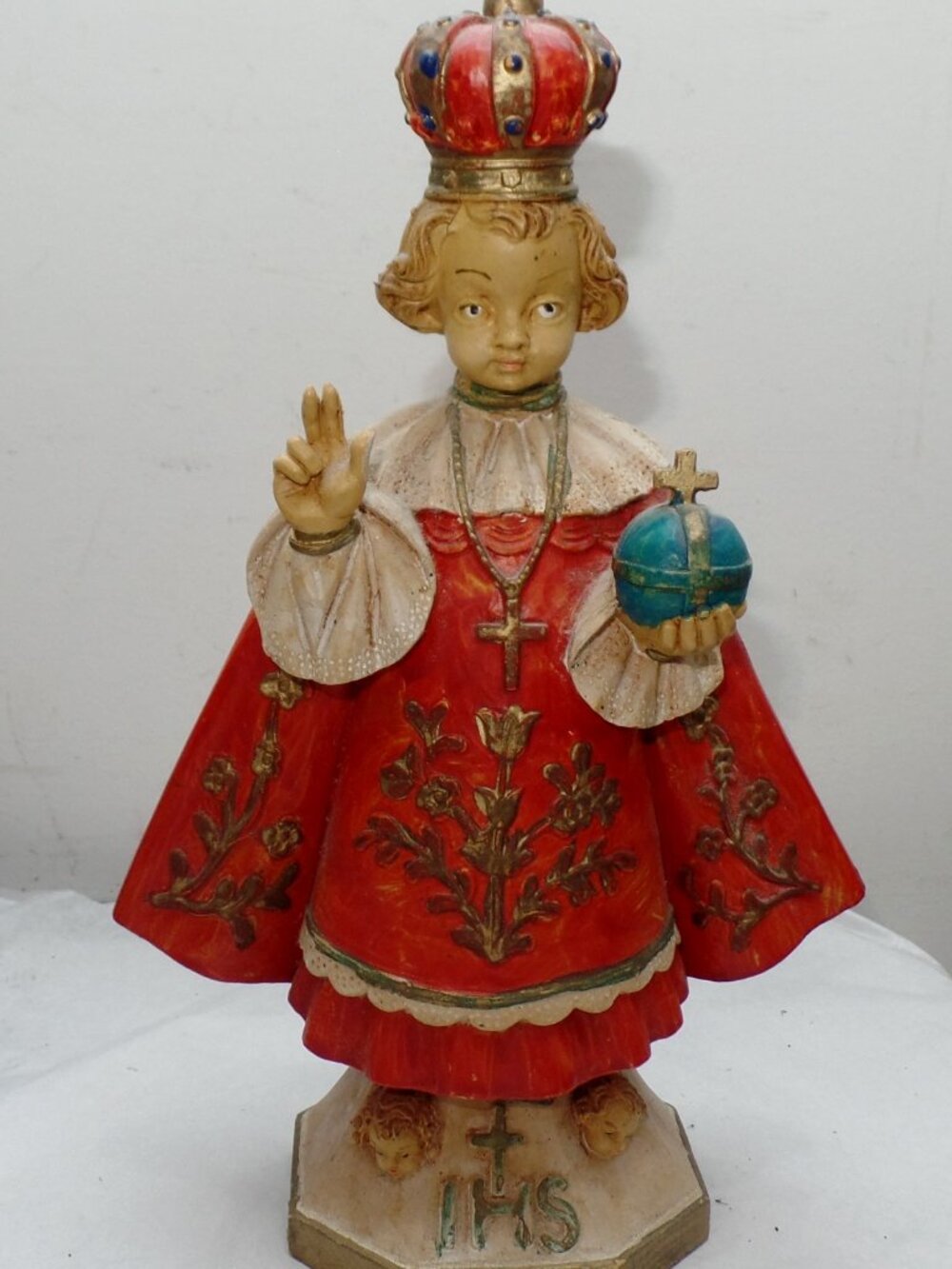 Vintage Malsiner H Infant of Prague Religious Figurine Italy #35 10.5 Inch